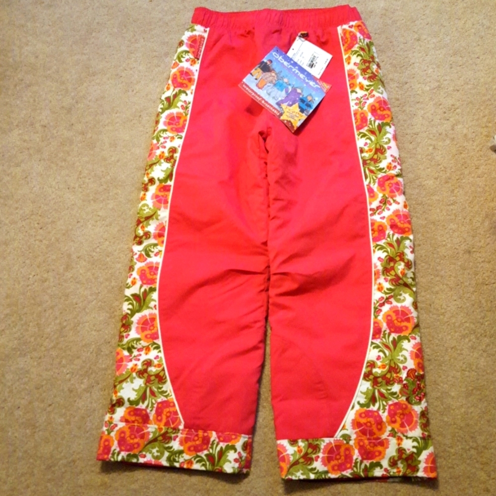 NWT kids Obermeyer punk floral  snow pants size 7